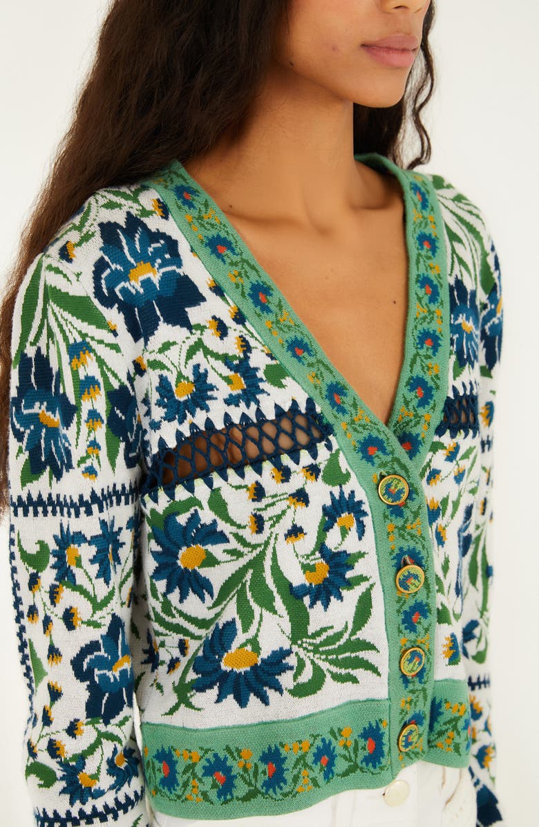 FARM Rio Manoela Knit Crop Cardigan, Alternate, color, Manoela Off-White