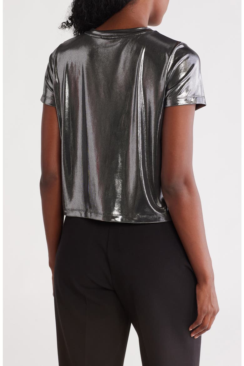 Metallic Crewneck T-Shirt, Alternate, color, SILVER