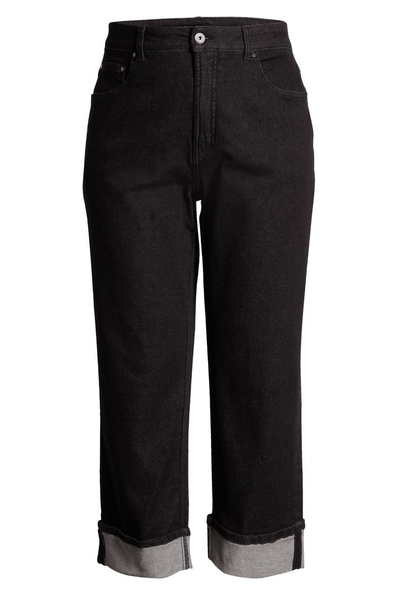 Stevie Cuff Jeans, Alternate, color, BLACK SELVEDGE