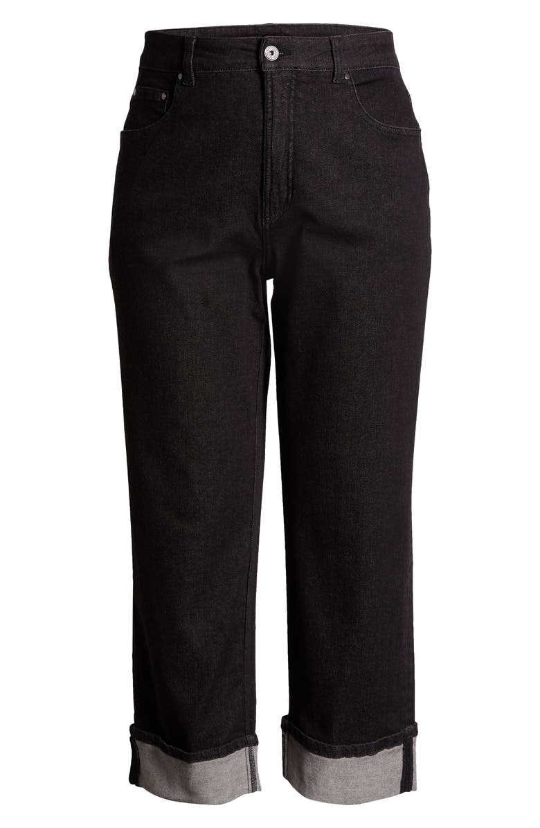 Universal Standard Stevie Cuff Jeans, Alternate, color, Black Selvedge