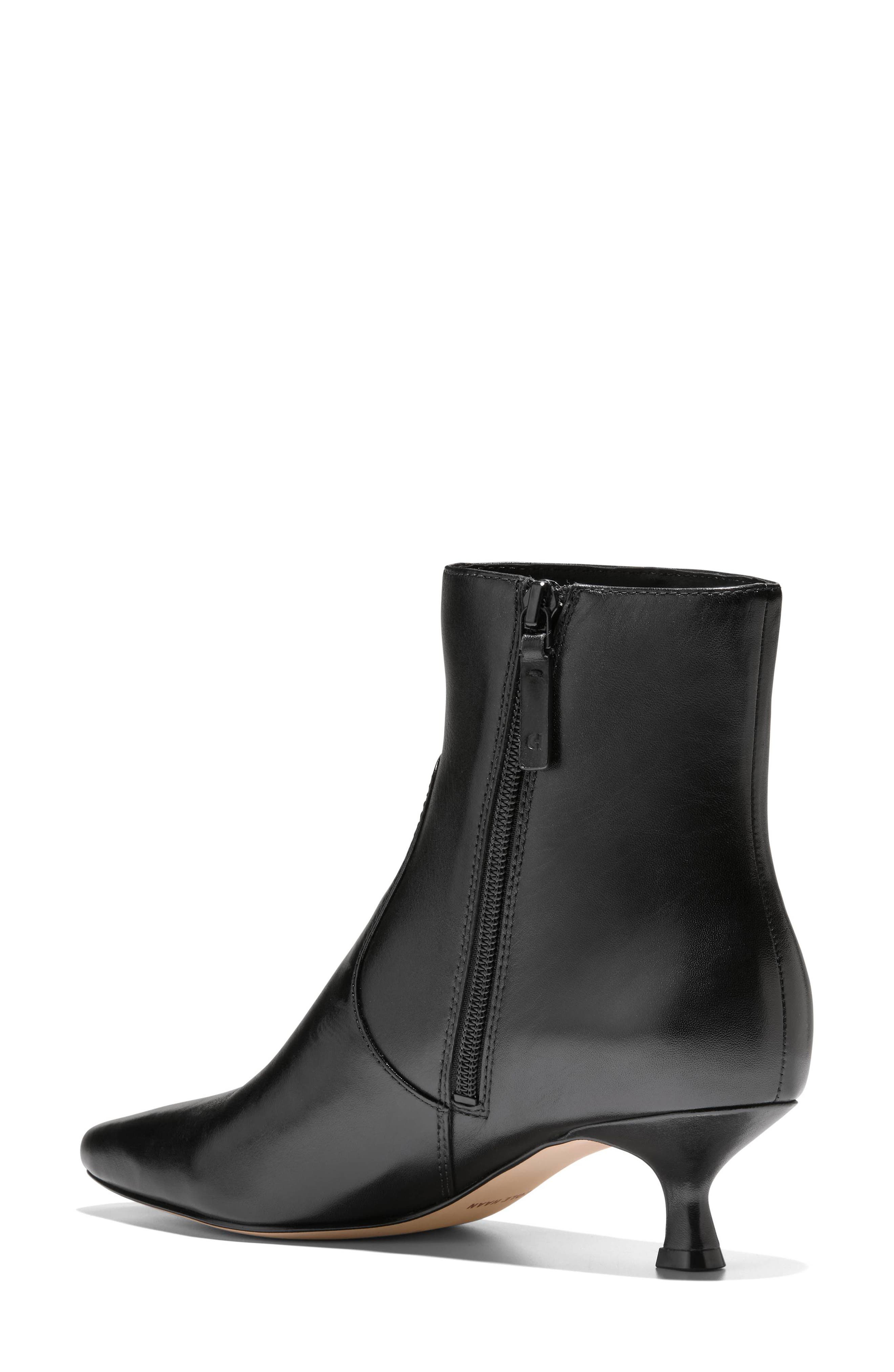 Tyldie Kitten Heel Bootie, Alternate, color, BLACK LEATHER