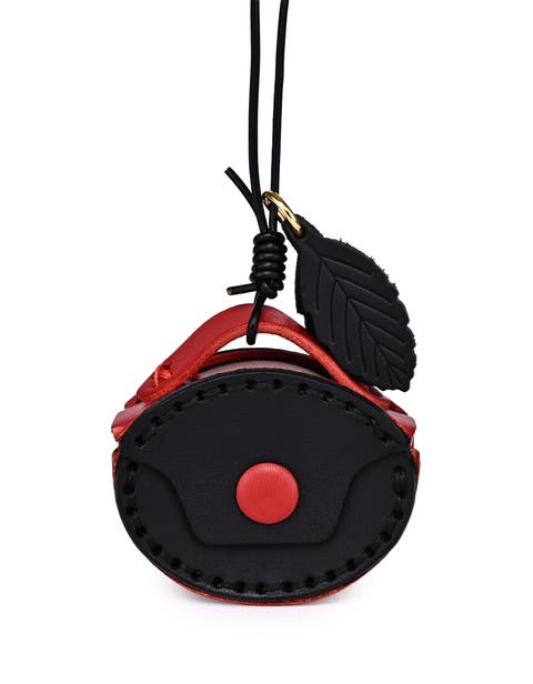 Oval Genuine Leather Two Tone Mini Charm