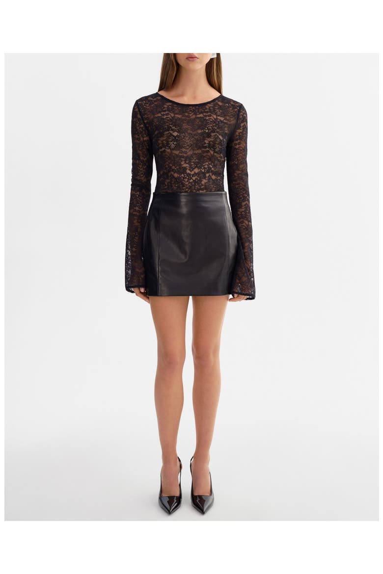 Diana | Leather Mini Skirt, Alternate, color, Black