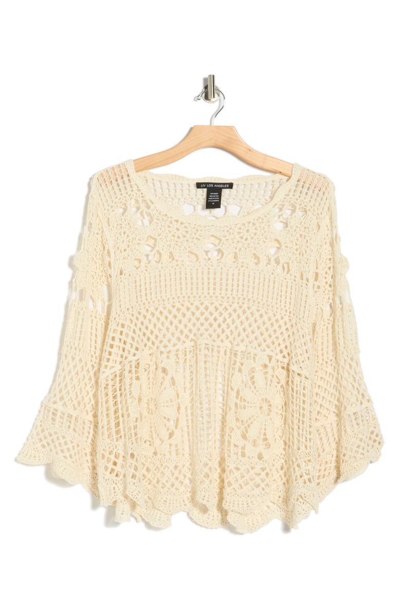 Forgotten Grace Cotton Crochet Top, Alternate, color, Natural