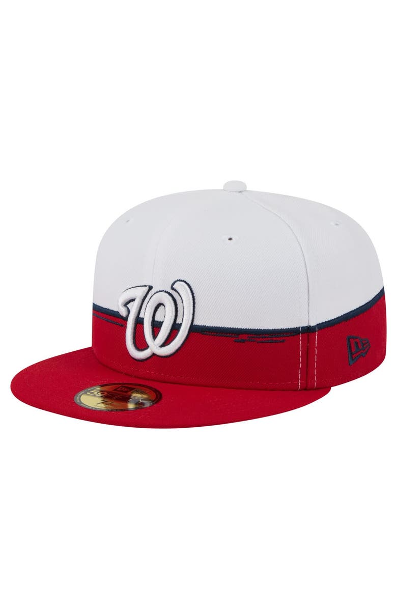 New Era Men's New Era Red/White Washington Nationals Paint Stroke 59FIFTY Fitted Hat, Main, color, Red