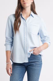 Caslon® French Terry Button-Up Shirt