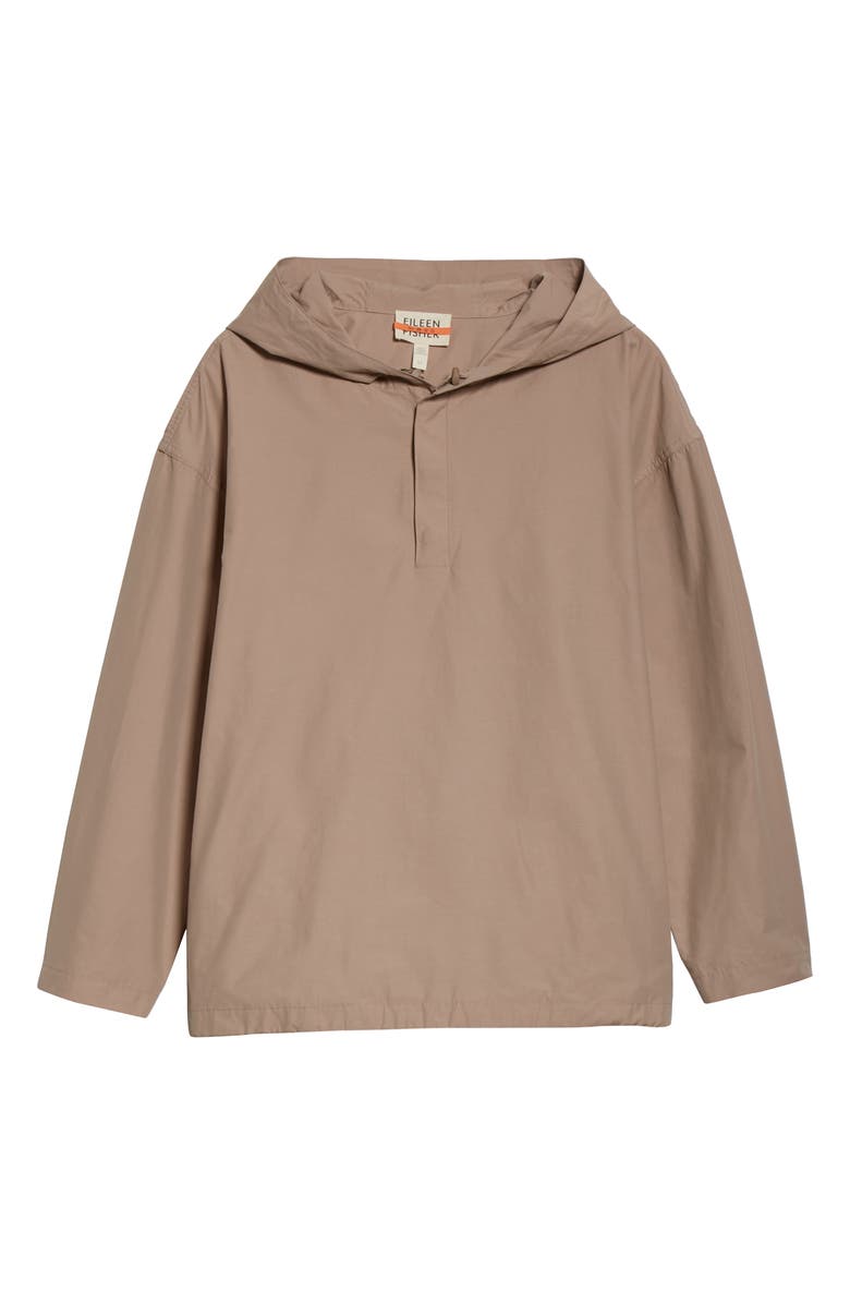 Eileen Fisher Hooded Organic Cotton Blend Jacket, Main, color, 