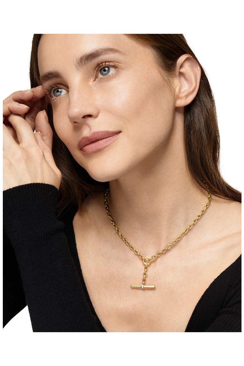 Mercer® Petite Toggle Necklace in 18K Yellow Gold with Diamonds, Alternate, color, DIAMOND
