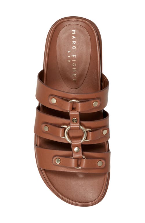 Marc Fisher Ltd Women's Verity Almond Toe Triple Strap Sandals In Medium Natural