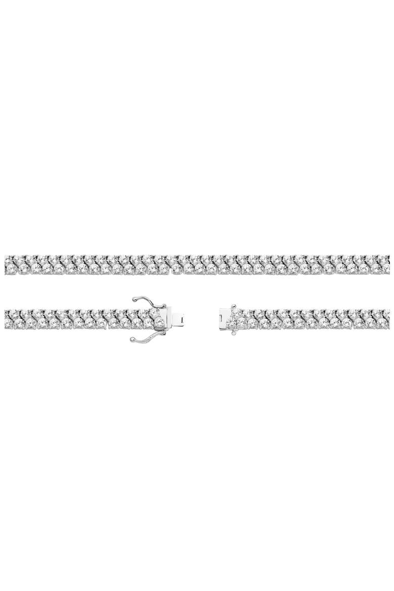 Lab Grown Sapphire Double Row Tennis Necklace, Alternate, color, White