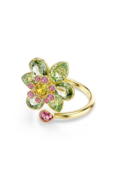 Idyllia Crystal Flower Bypass Ring