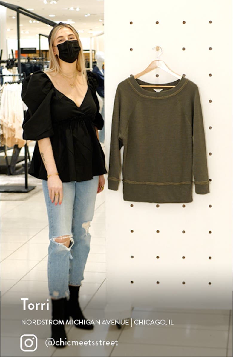 Dolman Sleeve Cotton Blend Pullover, sales video thumbnail