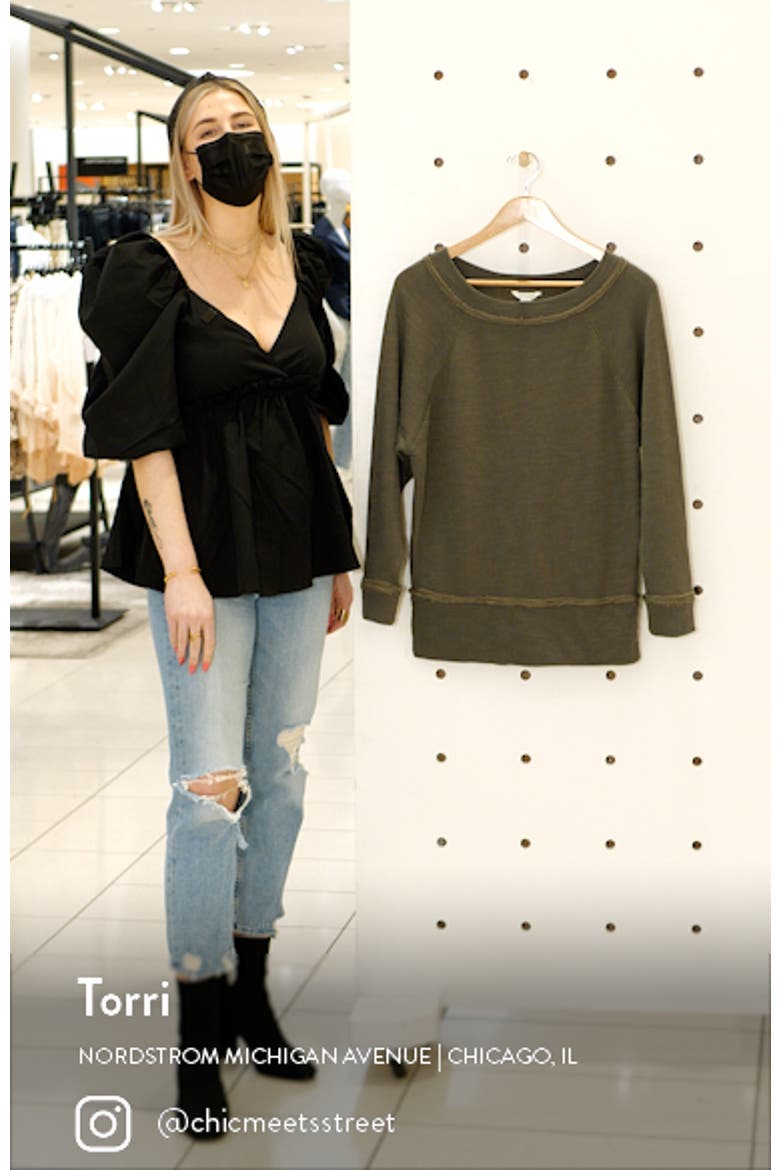 Dolman Sleeve Cotton Blend Pullover video