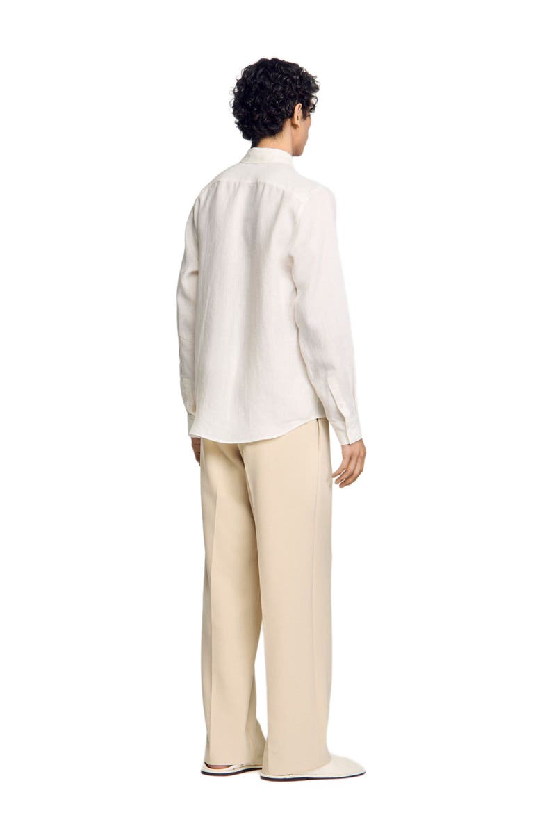 SANDRO Linen shirt, Alternate, color, Ivory.