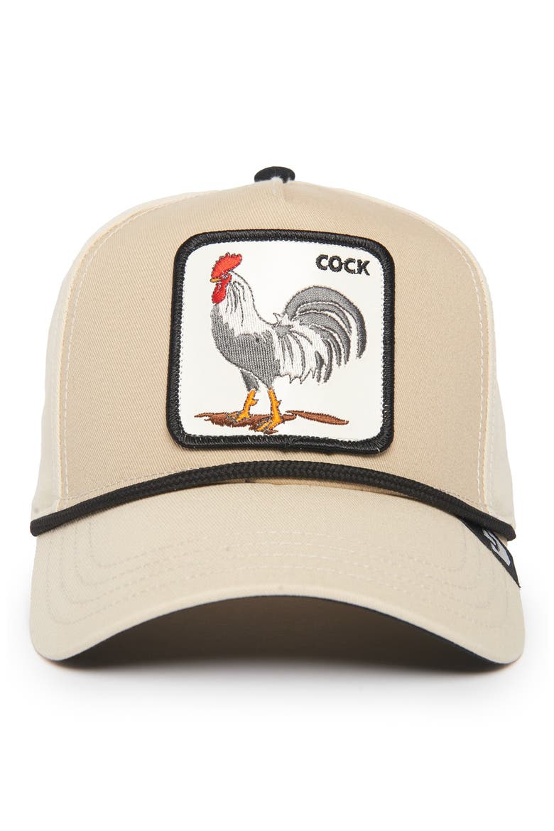 Rooster 100 Patch Snapback Hat, Main, color, CREME