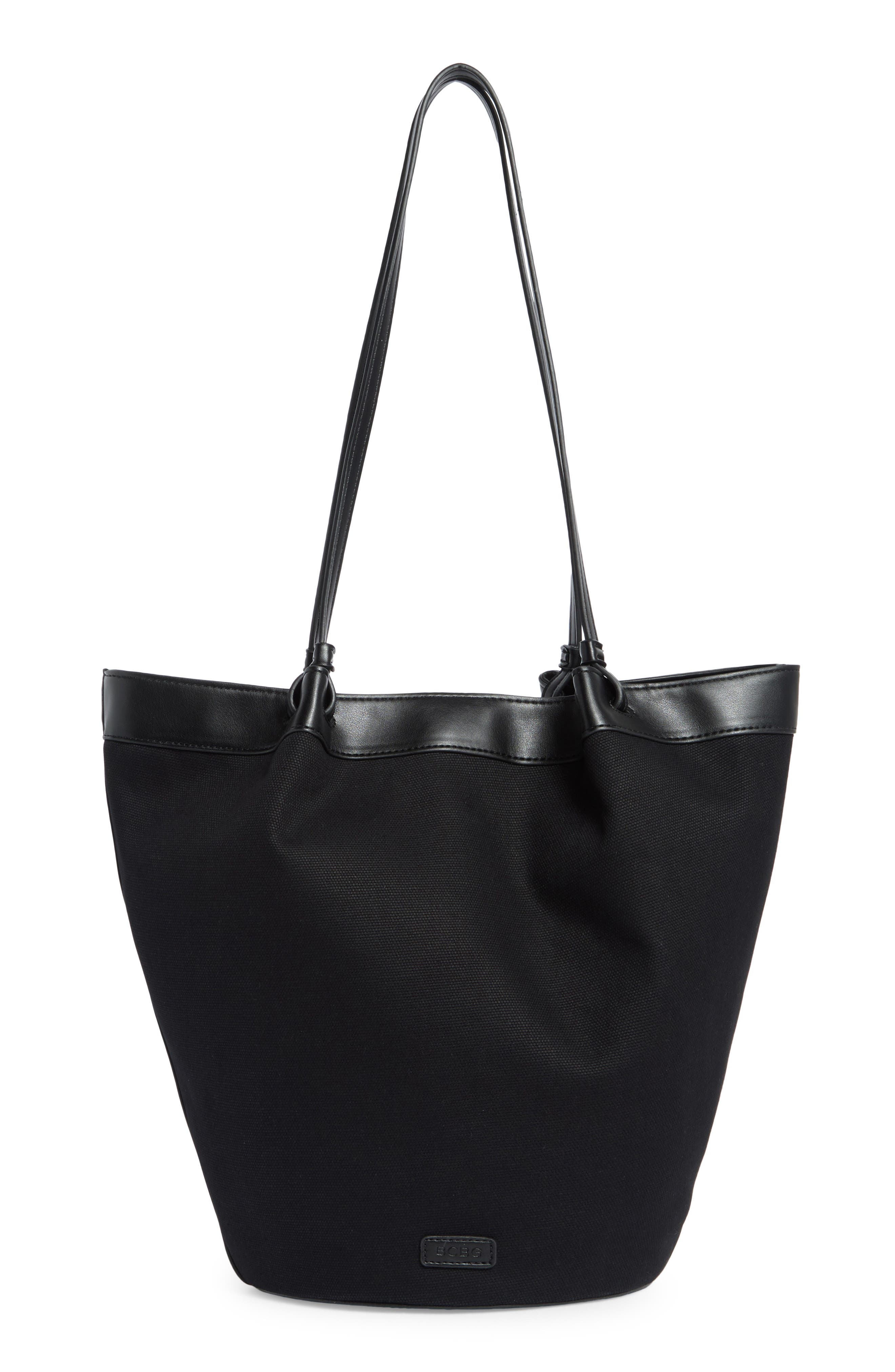 BCBG Canvas Tote Bag, Alternate, color, Black
