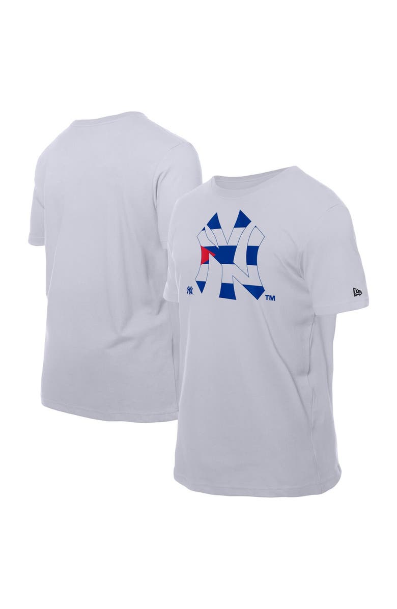 New Era Men's New Era White New York Yankees Cuban Flag Logo T-Shirt, Alternate, color, White