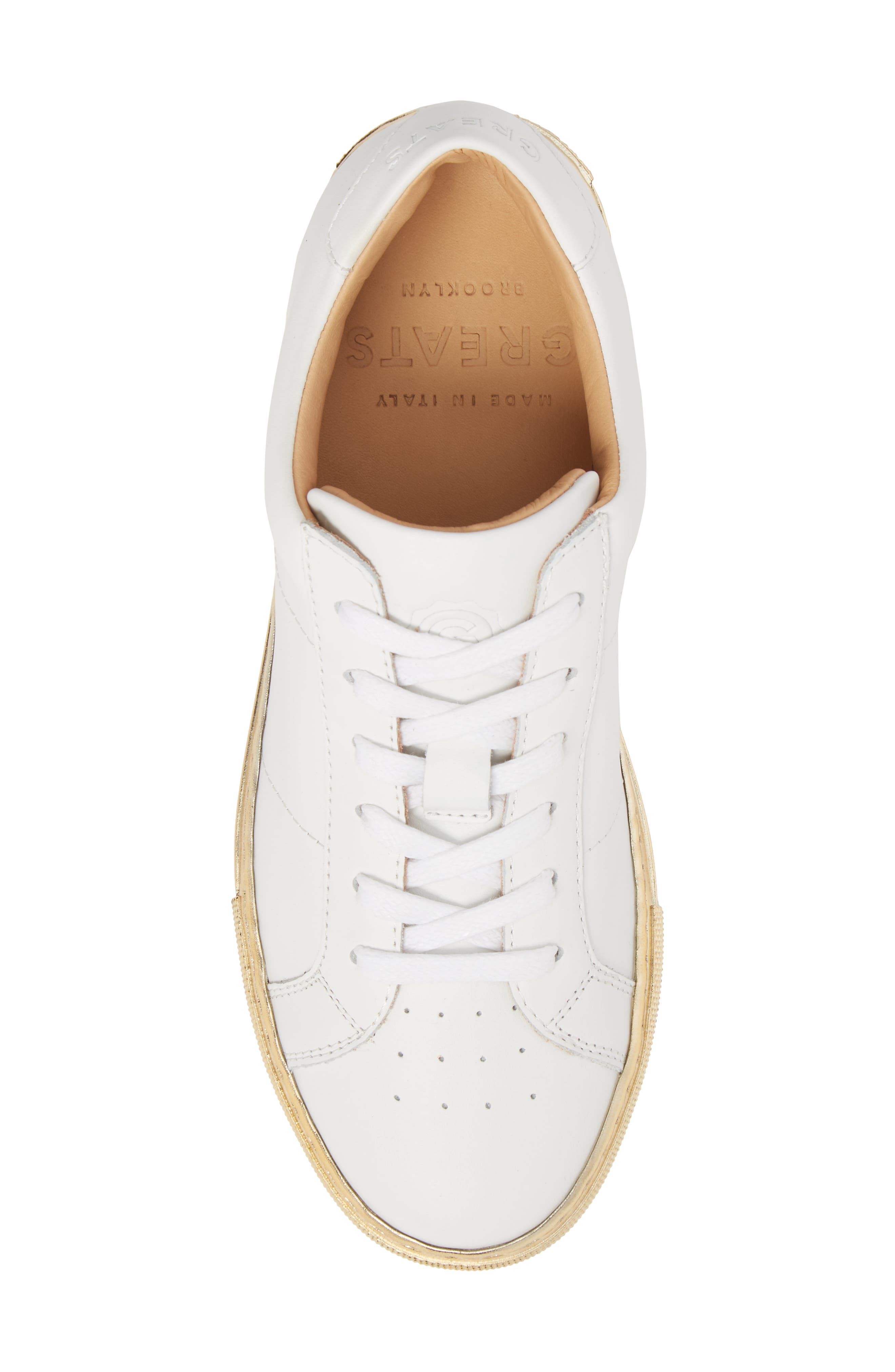 Royale Low Top Sneaker, Alternate, color, BLANCO GOLD LEATHER