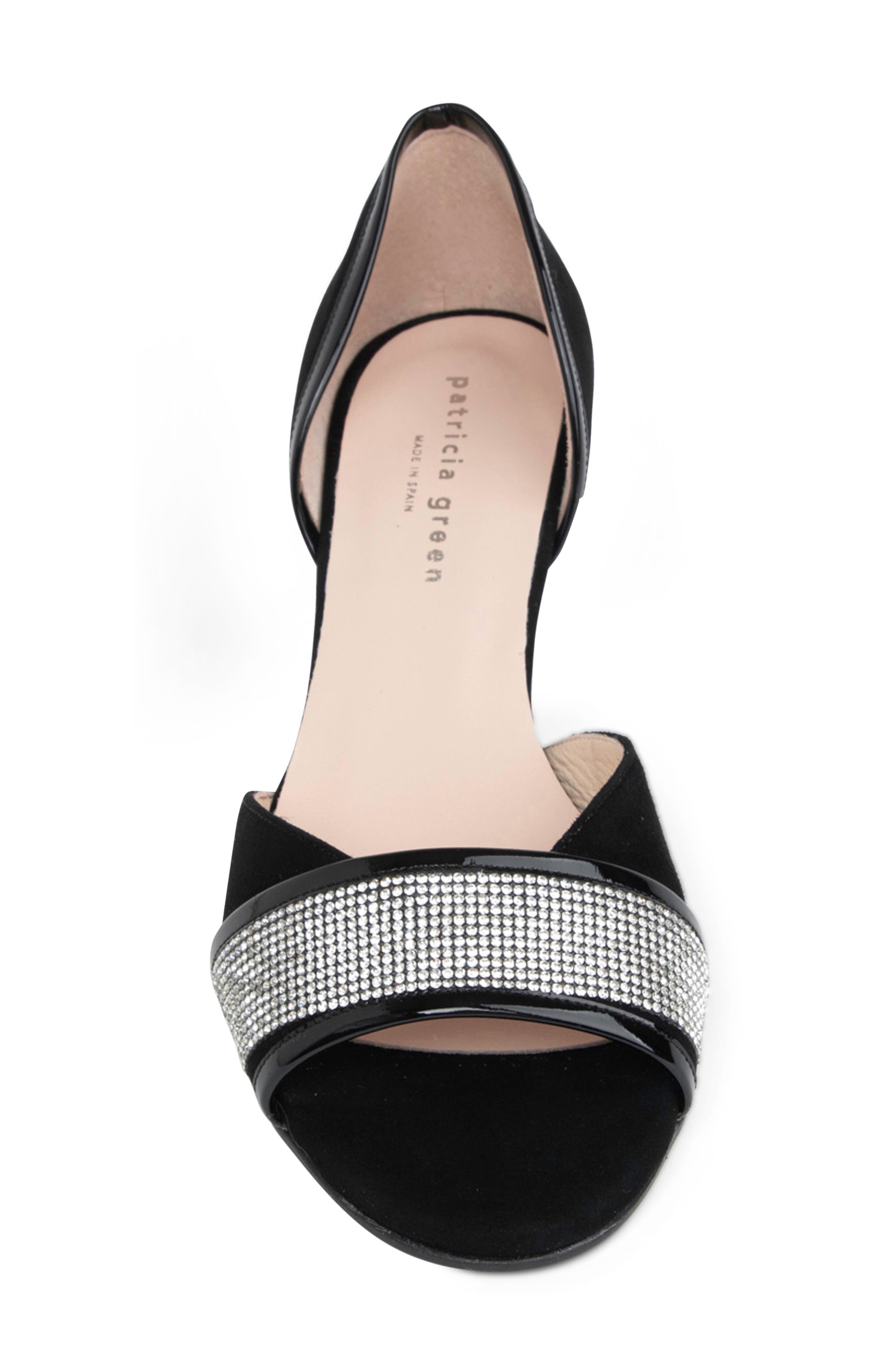 patricia green Parker d'Orsay Kitten Heel Sandal, Alternate, color, Black Crystal