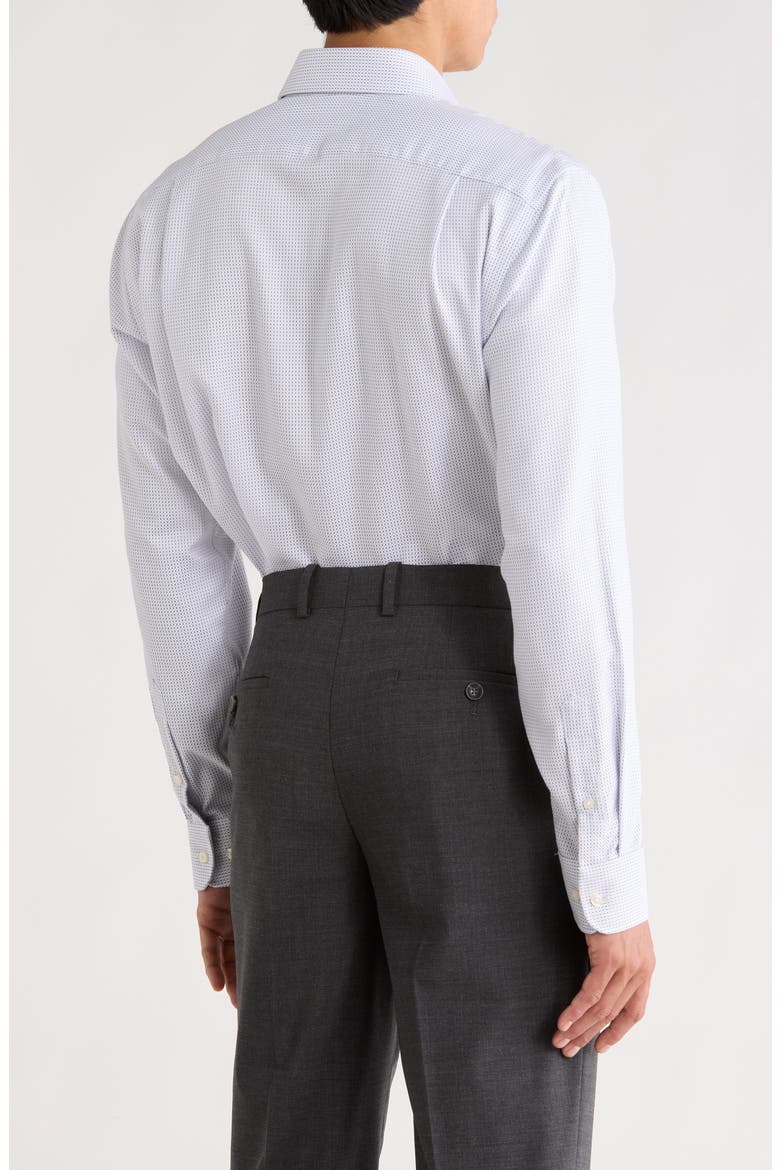 Trim Fit Dash Stripe Premium Non Iron Cotton Dress Shirt, Alternate, color, PURPLE DASH STRIPE