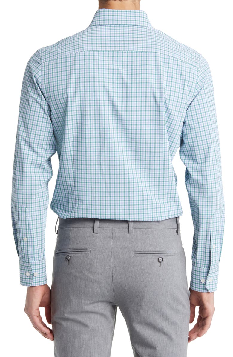 Mizzen+Main Leeward Trim Fit Deep Sea Oaklawn Check Performance Button-Up Shirt, Alternate, color,