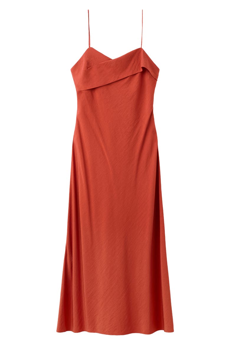 Cross Neck Tie Back Midi Dress, Alternate, color, RED