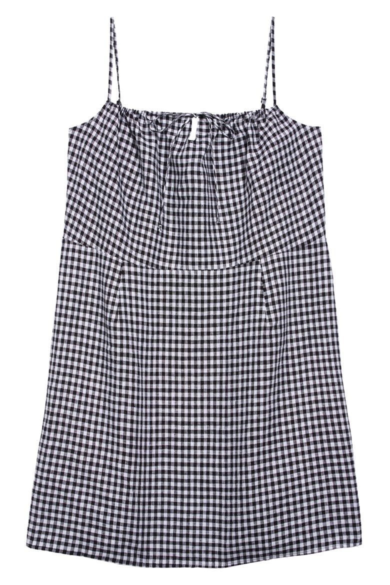 Violaine Check Linen Sundress, Alternate, color, APRIL CHECK
