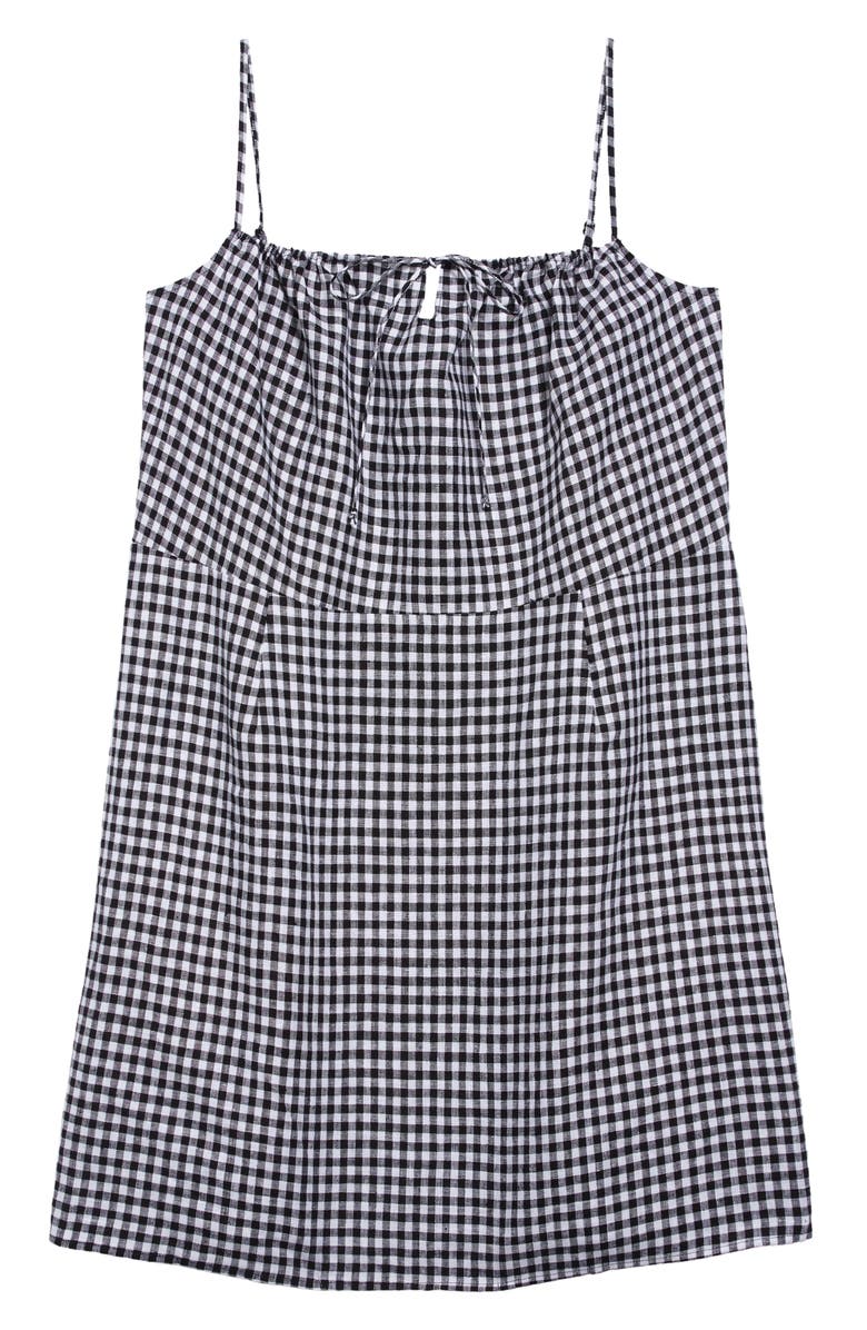 Reformation Violaine Check Linen Sundress, Alternate, color, 