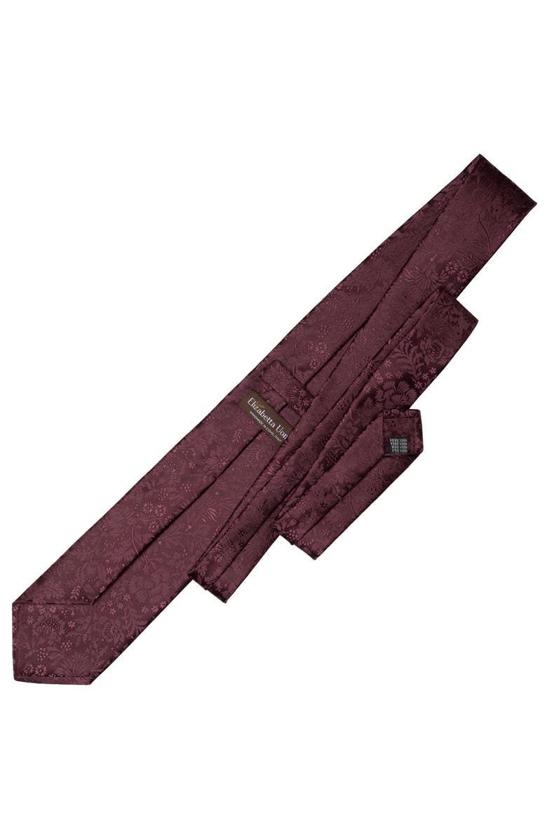 Elizabetta Goldoni - Silk Jacquard Tie for Men, Alternate, color, Burgundy