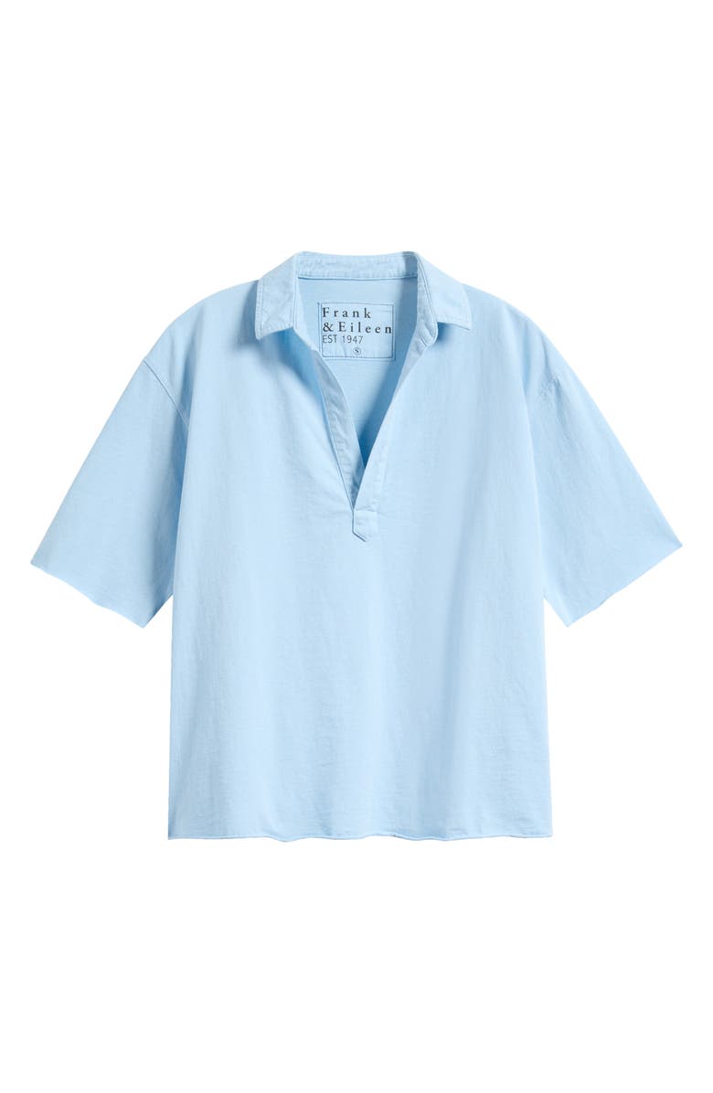Frank & Eileen Patty Popover Cotton Top, Main, color, Dive Blue
