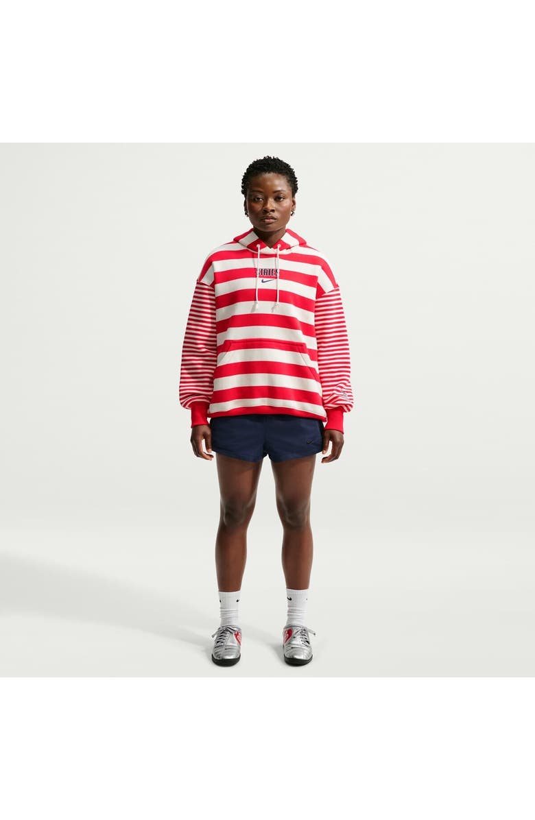 Nike Women's Nike White/Red USMNT Oversized Phoenix Fleece Hoodie, Main, color, White