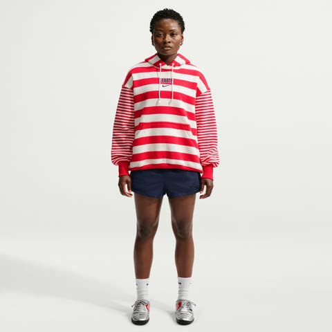 Women's Nike White/Red USMNT Oversized Phoenix Fleece Hoodie