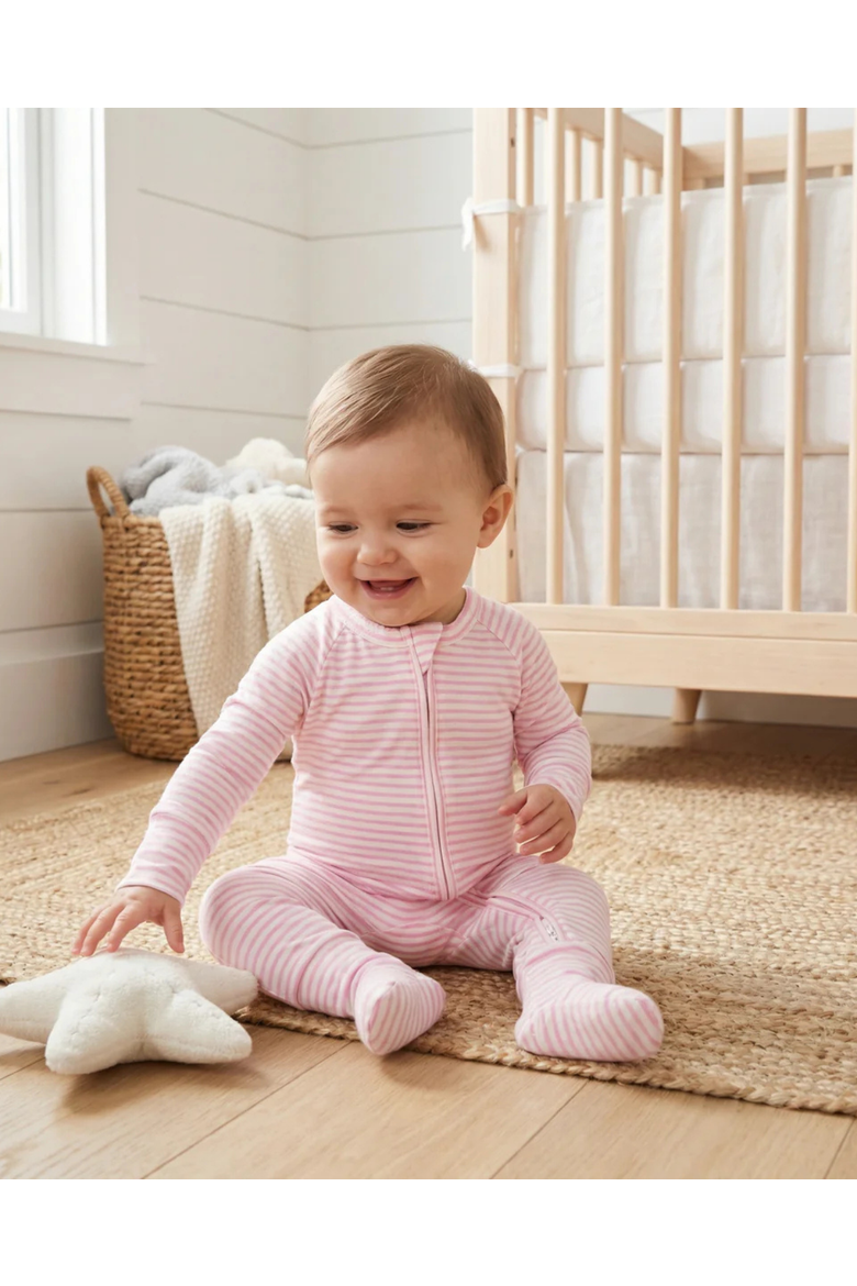 Long Sleeve Buttery Soft Sleeper, Alternate, color, Ballet Stripe