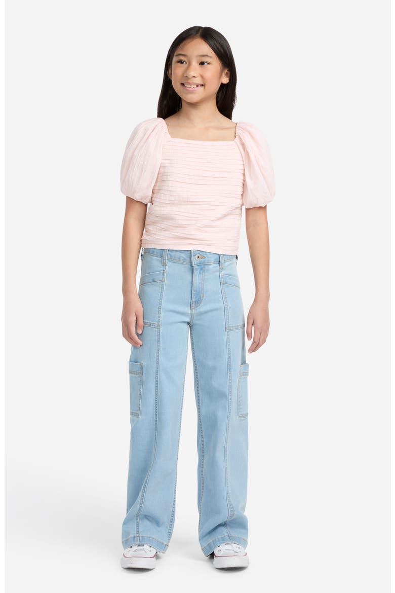 Kids' Emerson Puff Sleeve Top, Alternate, color, AEOMAUVE C