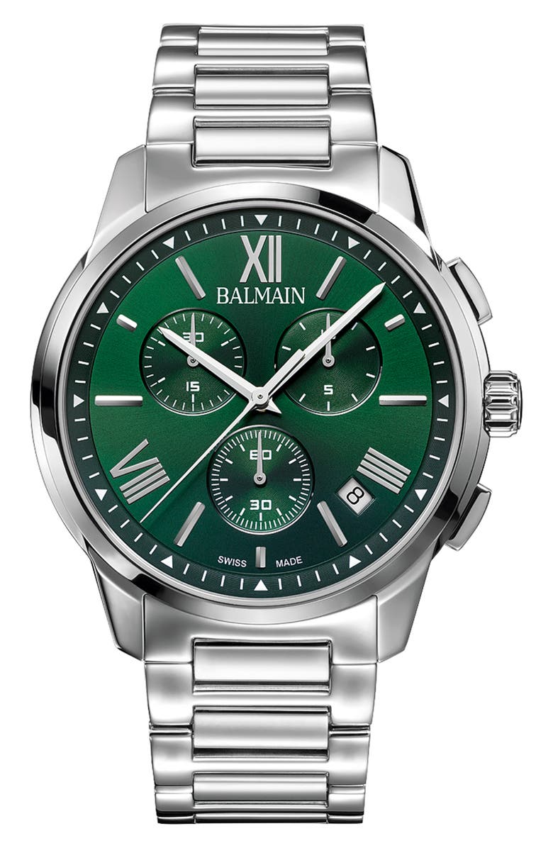 BALMAIN WATCHES Madrigal Bracelet Chronograph Watch, 42mm, Main, color, Stainless Steel