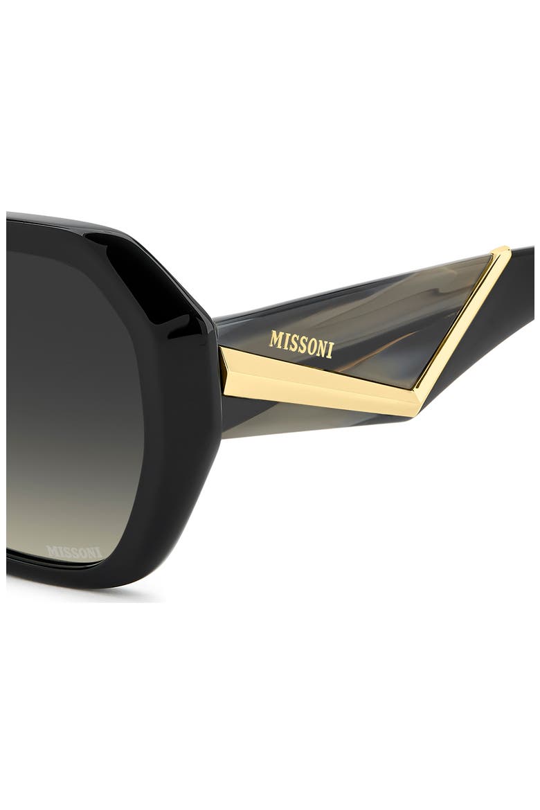 55mm Gradient Geometric Sunglasses, Alternate, color, BLACK/ GREYBROWN DS