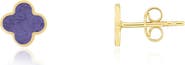 The Lovery Fine Jewelry Mini Amethyst Clover Stud Earrings