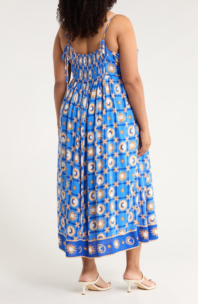 SUGARLIPS Moonshine Senia Midi Sundress, Alternate, color, Yellow-Blue-Multi