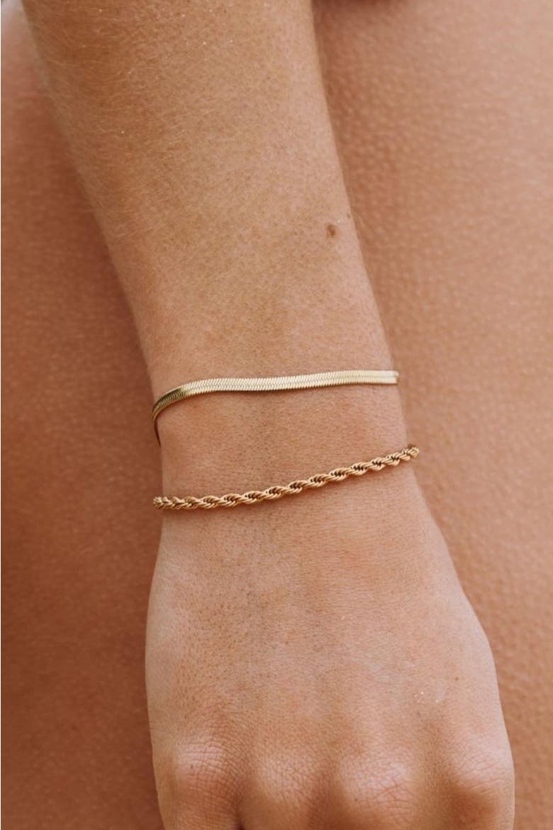 Kauai Herringbone Bracelet, Alternate, color, Gold