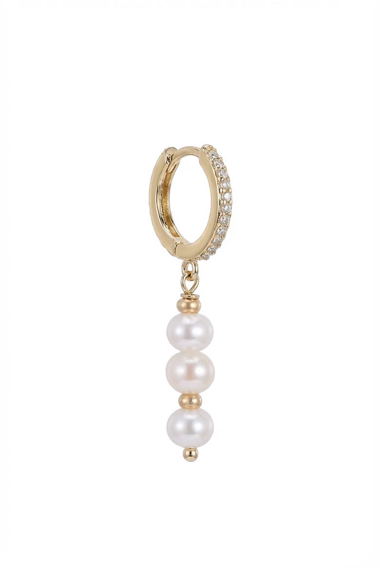 Freshwater Pearl Rose Gold Drop Earrings, Alternate, color, 18K Gold Plated