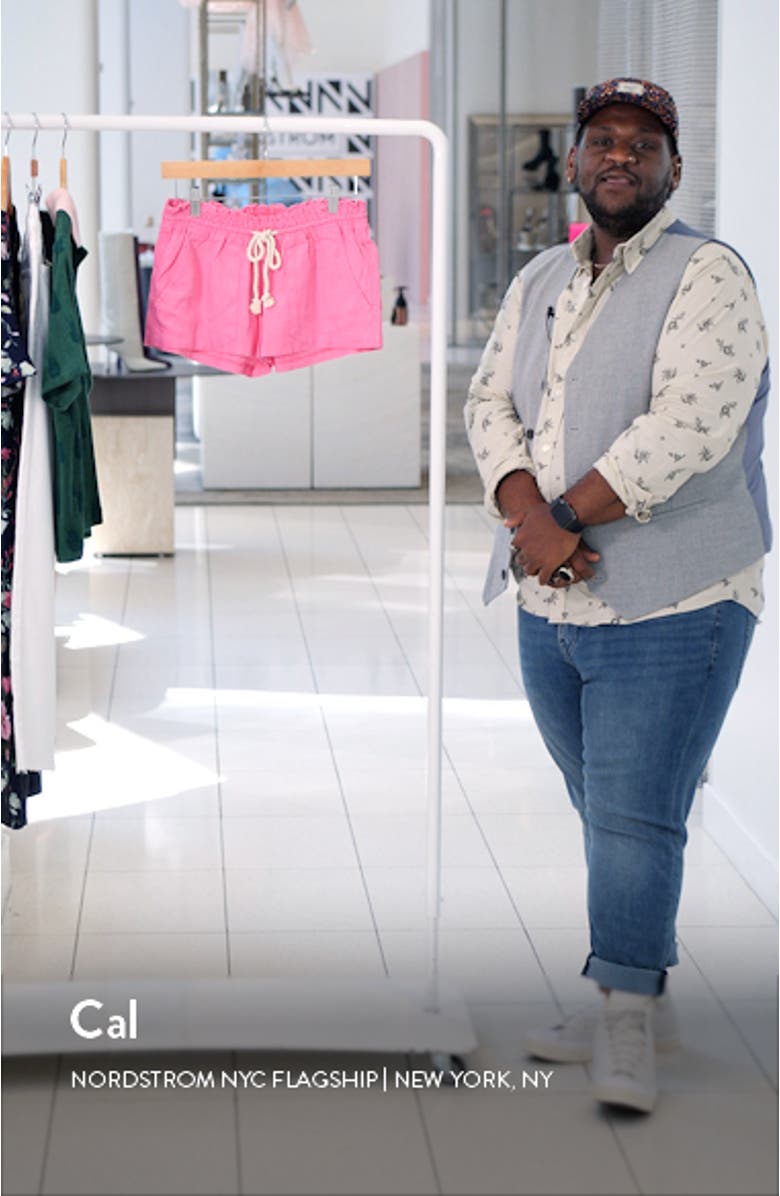 'Oceanside' Linen Blend Shorts, sales video thumbnail