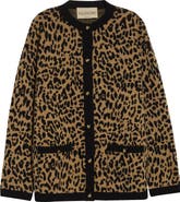 Valentino Leopard Jacquard Wool Cardigan
