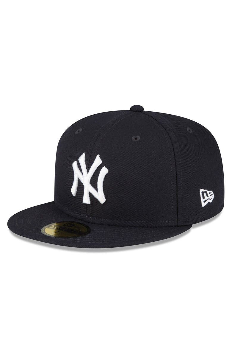 New Era Men's New Era Navy New York Yankees Throwback Authentic Collection 59FIFTY Fitted Hat, Main, color, 