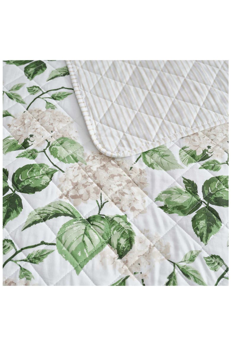 Hydrangea Floral Cotton Percale Quilt & Shams Set, Alternate, color, WHITE/ TAUPE