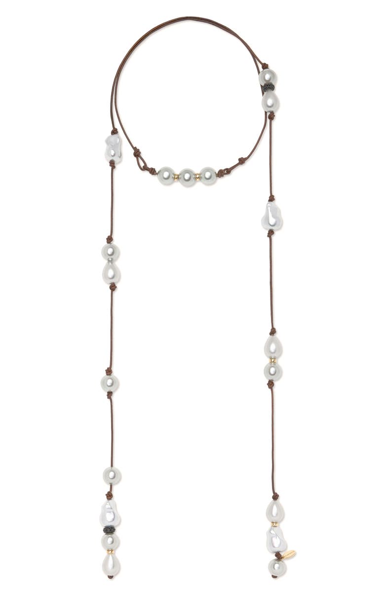 Ramy Brook Riya Wrap Necklace, Main, color, Pearl
