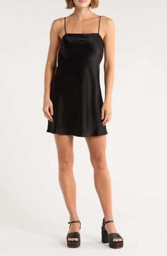 Alice + Olivia Noelie Cowl Back Satin Minidress