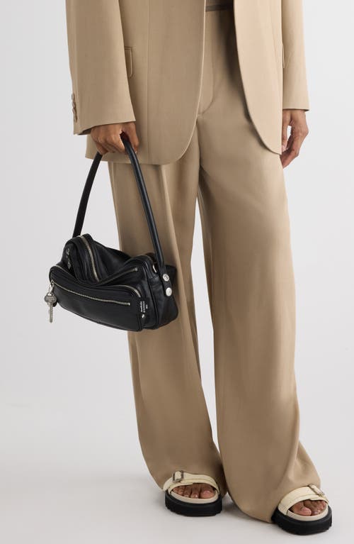 Acne Studios Small Camero Leather Shoulder Bag In Black