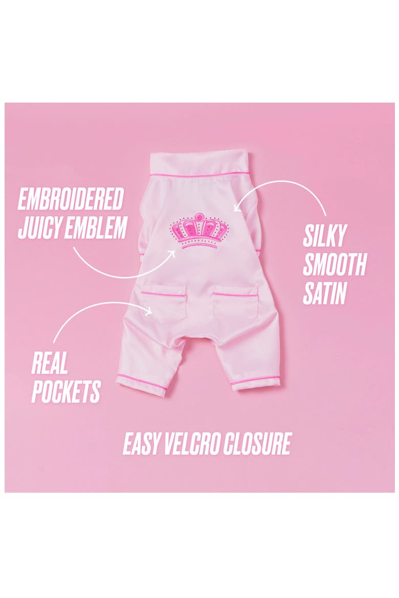 Satin Pajama Dog Tracksuit, Alternate, color, PINK
