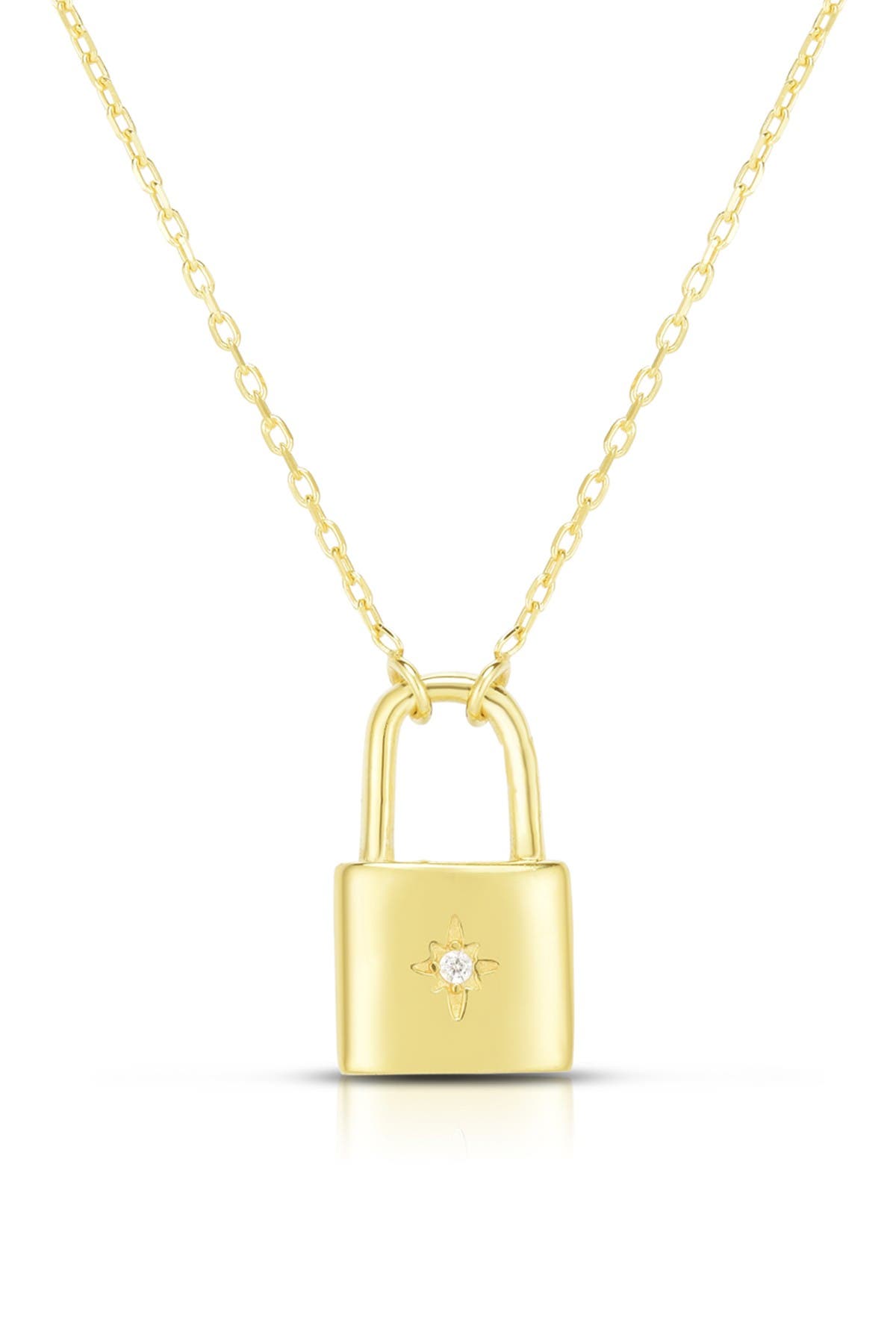 SPHERA MILANO 14K Gold Vermeil Mini Padlock Pentant Neckace (Women ...