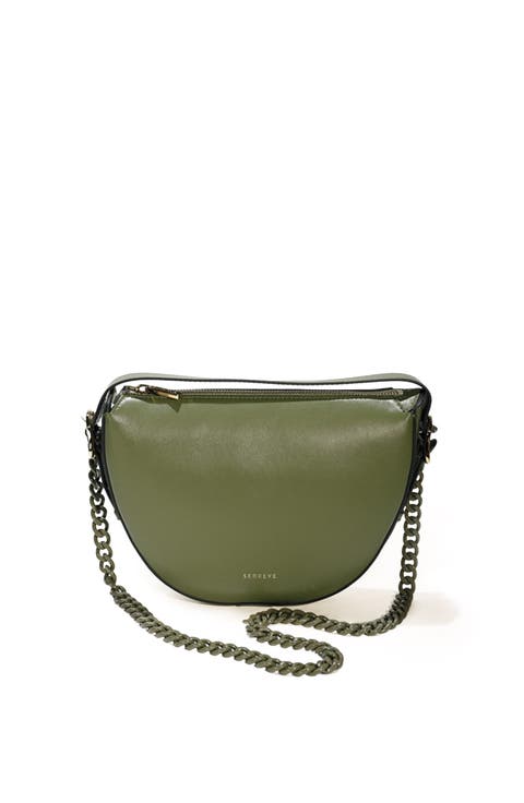 Mini Fortuna Smooth Leather Convertible Crescent Shoulder Bag
